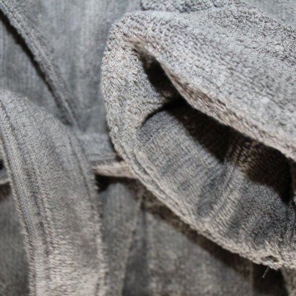 NWT UGG MEN'S RIBBED COTTON TERRY PLUSH ROBE GRAY‎ - Picture 3 of 7